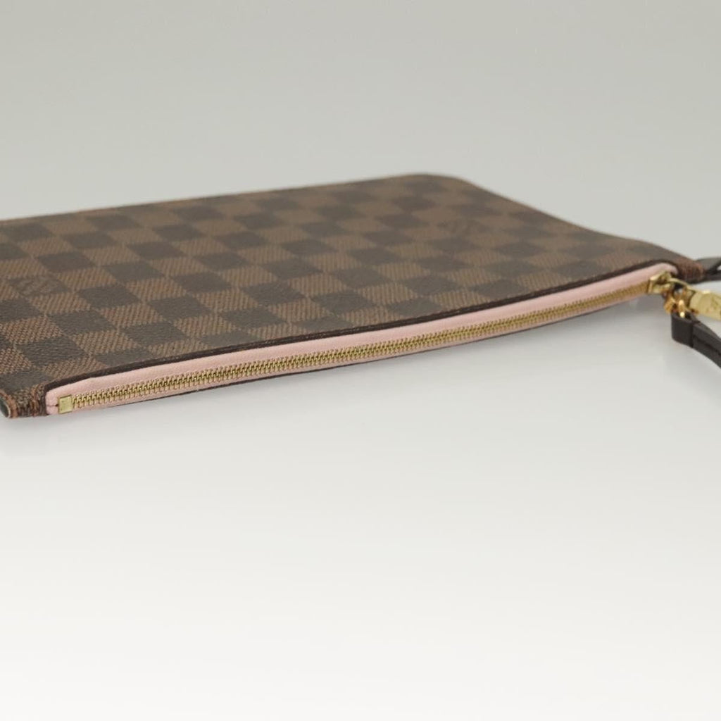 Louis Vuitton Neverfull Pochette Damier Brown Canvas Bag
