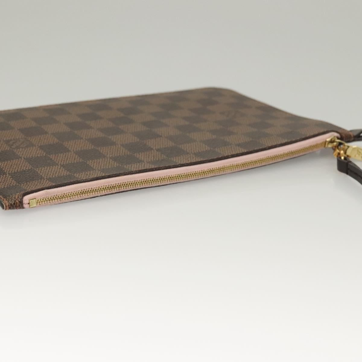 Louis Vuitton Neverfull Pochette Damier Brown Canvas Bag