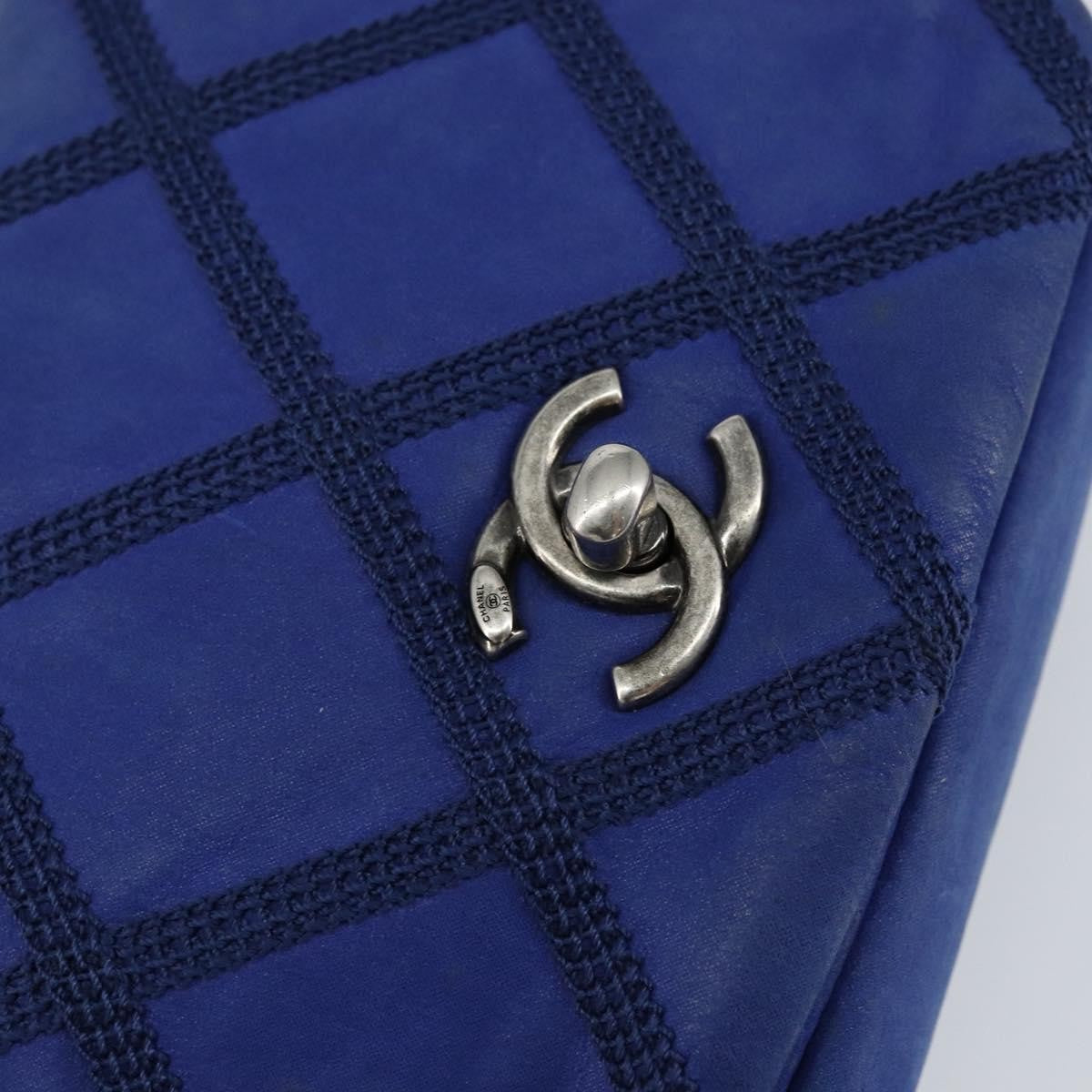 Chanel Diamond Stitch Chain Flap Bag Quilted Iridescent Calfskin Blue Leather Shoulder Bag Bag