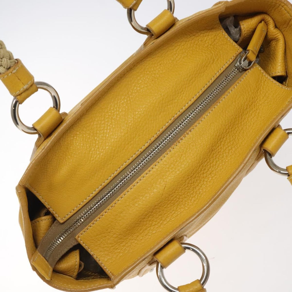 Prada Vintage Handbag Leather Yellow Leather Handbag