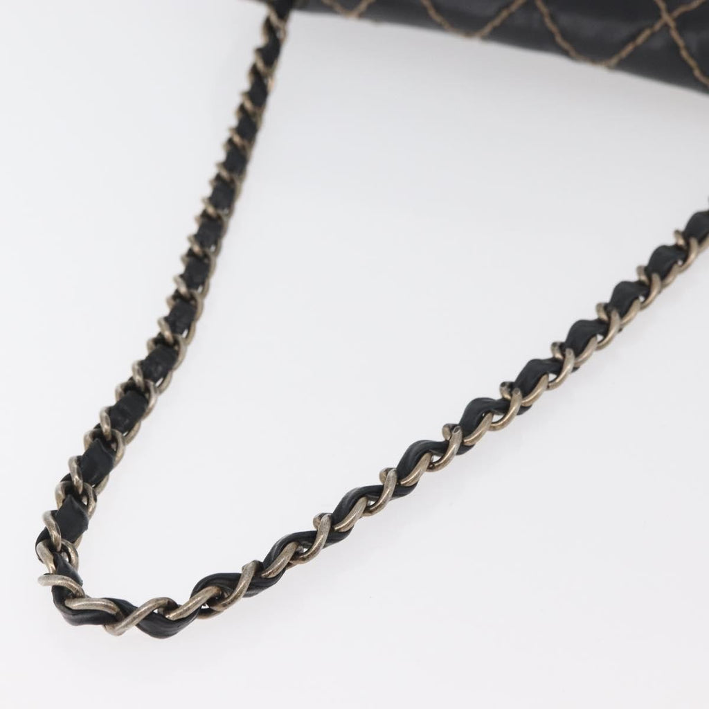 Chanel Chanel Matelassé Cuir Noir Black Leather Black Leather Handbag