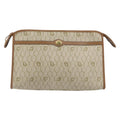 Christian Dior Vintage Honeycomb Zip Pouch Coated Canvas Beige Canvas Clutche & Pouche Bag (Pre-Owned)