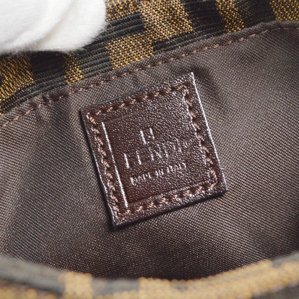 Fendi Vintage Croissant Bag Zucca Canvas Brown Canvas Handbag