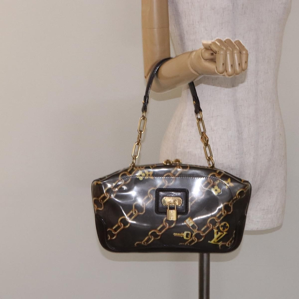 Louis Vuitton Charms Pochette Pvc Over Printed Silk Brown Canvas Clutche & Pouche Bag