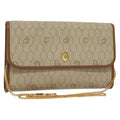 Christian Dior Vintage Honeycomb Chain Canvas Beige Canvas Bag (Pre-Owned)