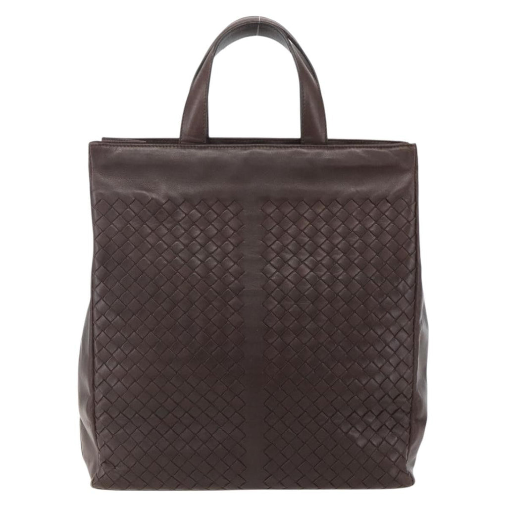 Bottega Veneta Intrecciato Handbag Leather Brown Leather Handbag