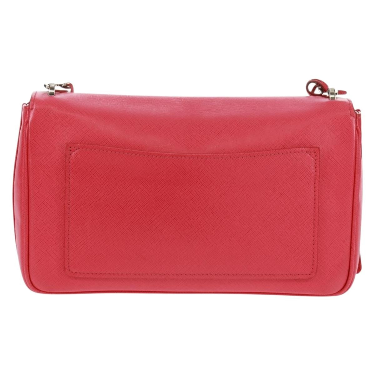 Prada Sound Chain Shoulder Bag Saffiano Leather Red Leather Shoulder Bag Bag