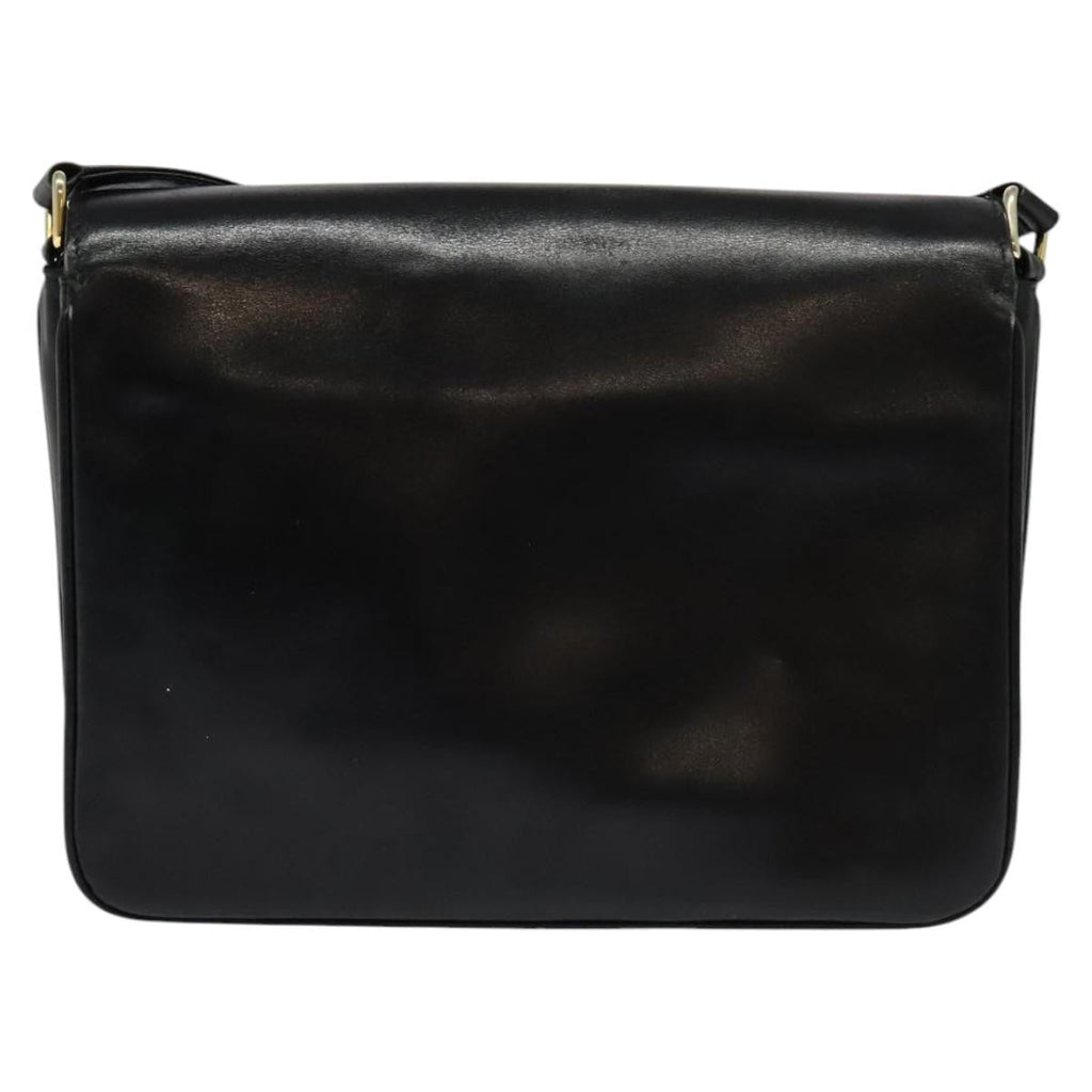 Gucci Sherry Line Shoulder Bag Leather Black Leather Shoulder Bag Bag (Pre-Owned)