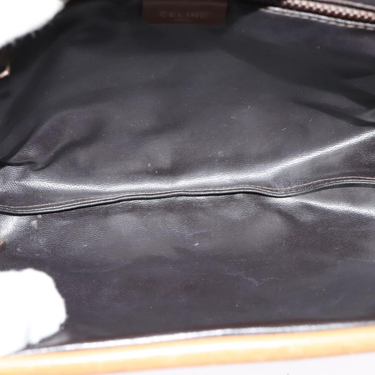 Celine Macadam Shoulder Bag Pvc Leather Beige Pvc Bag