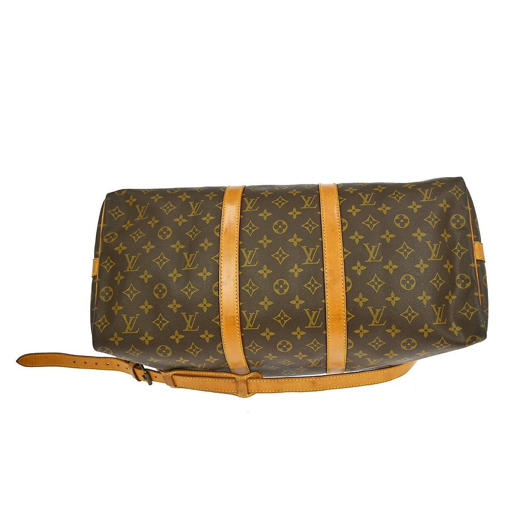 Louis Vuitton Keepall Bandouliere Bag Monogram Canvas Brown Canvas Travel Bag