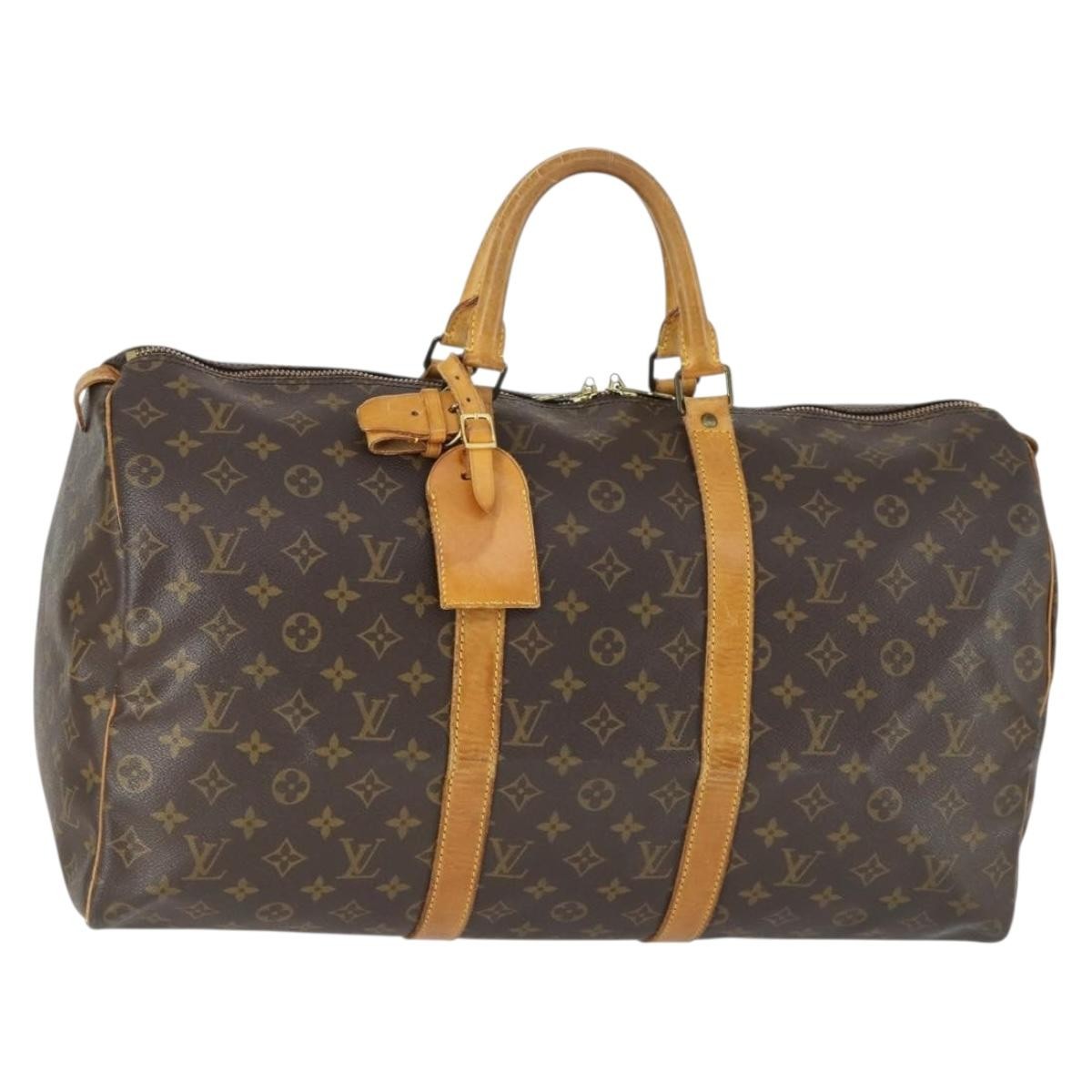 Louis Vuitton Keepall Bag Monogram Canvas Brown Canvas Travel Bag