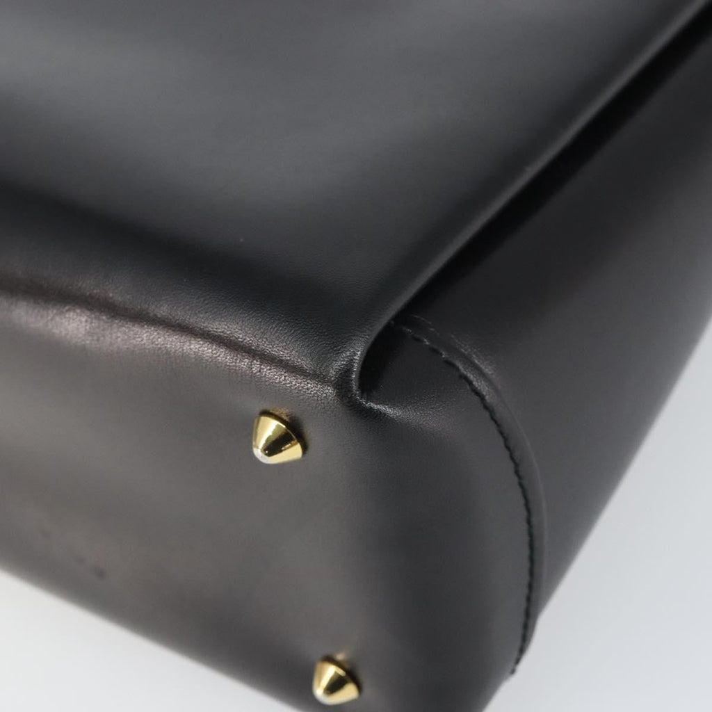 Gucci Vintage Handbag Leather Black Leather Handbag (Pre-Owned)