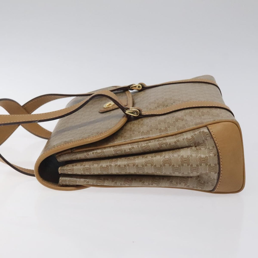 Celine Vintage Macadam Handbag Canvas And Leather Beige Canvas Handbag