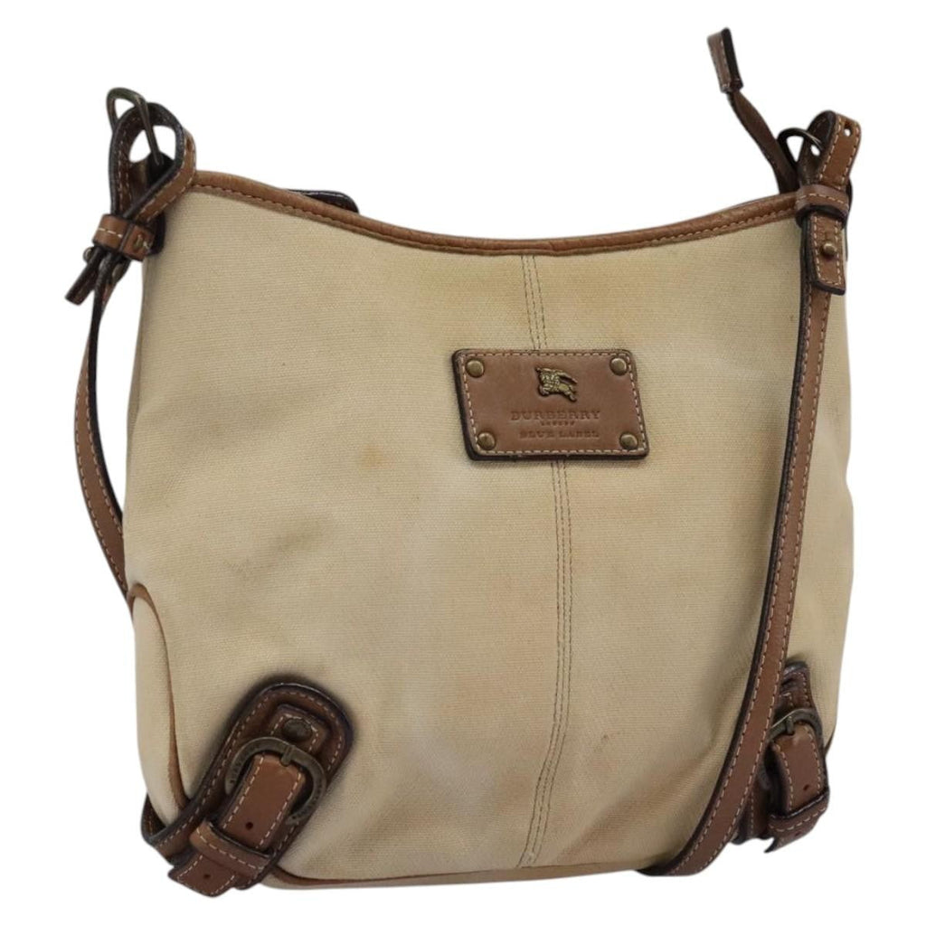 Burberry Blue Label Shoulder Bag Canvas Beige Canvas Shoulder Bag
