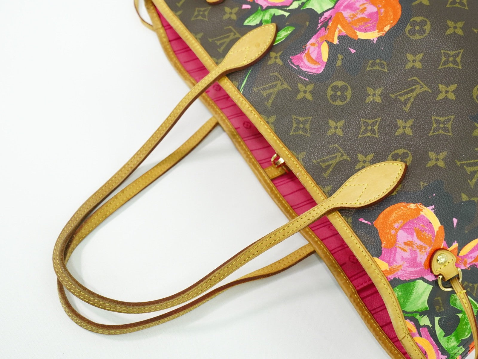 Louis Vuitton Neverfull Tote Limited Edition Monogram Roses Brown Canvas Tote Bag