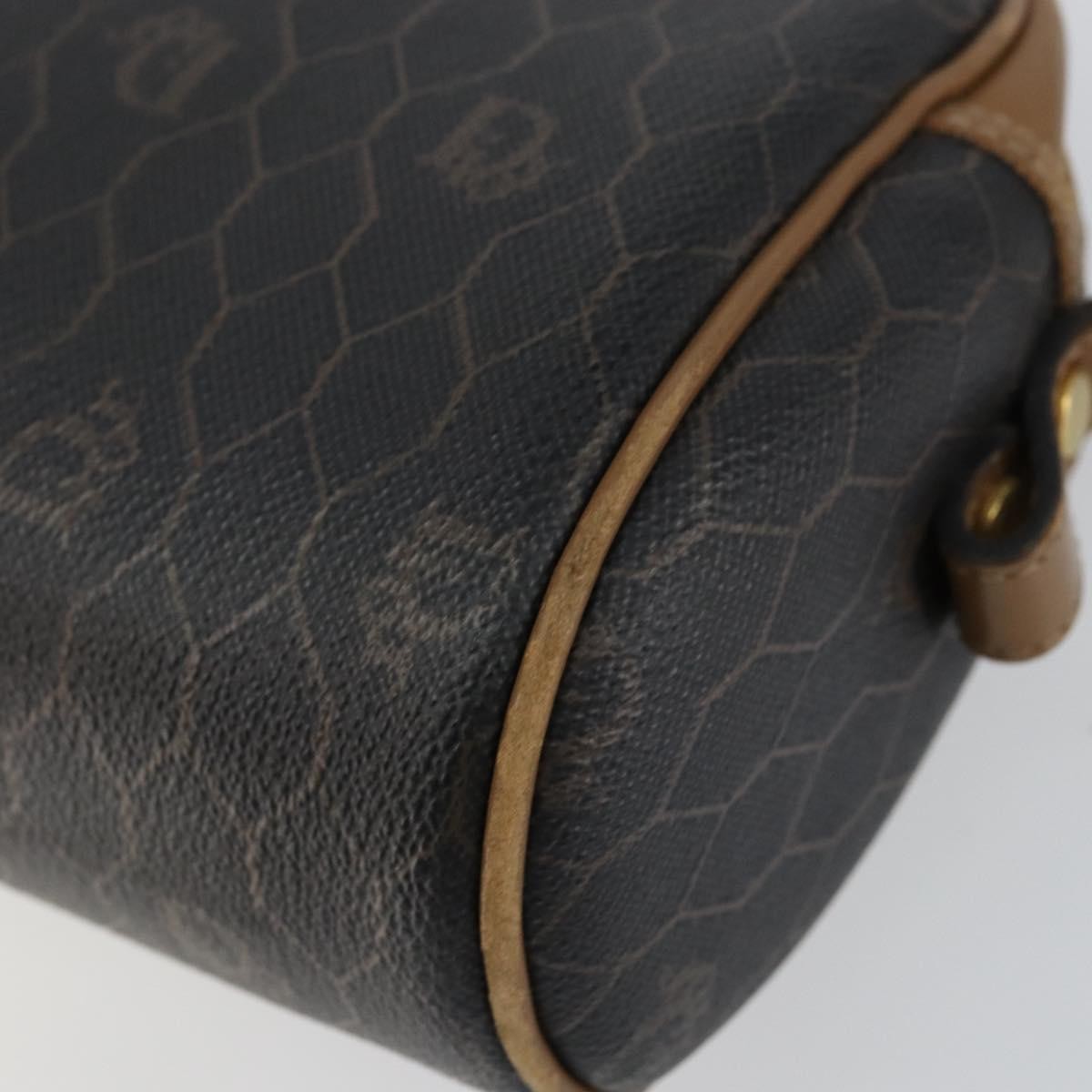 Christian Dior Vintage Honeycomb Shoulder Bag Canvas And Leather Black Canvas Shoulder Bag Bag (Pre-Owned)