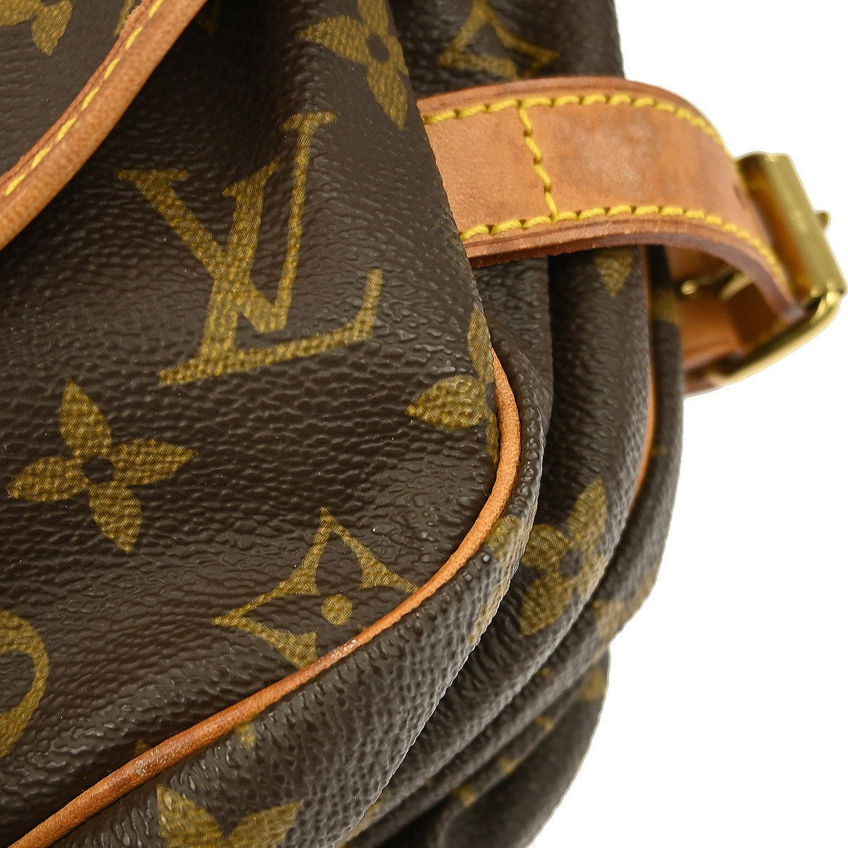 Louis Vuitton Saumur Handbag Monogram Canvas Brown Canvas Shoulder Bag