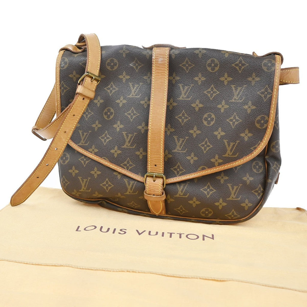 Louis Vuitton Saumur Handbag Monogram Canvas Brown Canvas Shoulder Bag