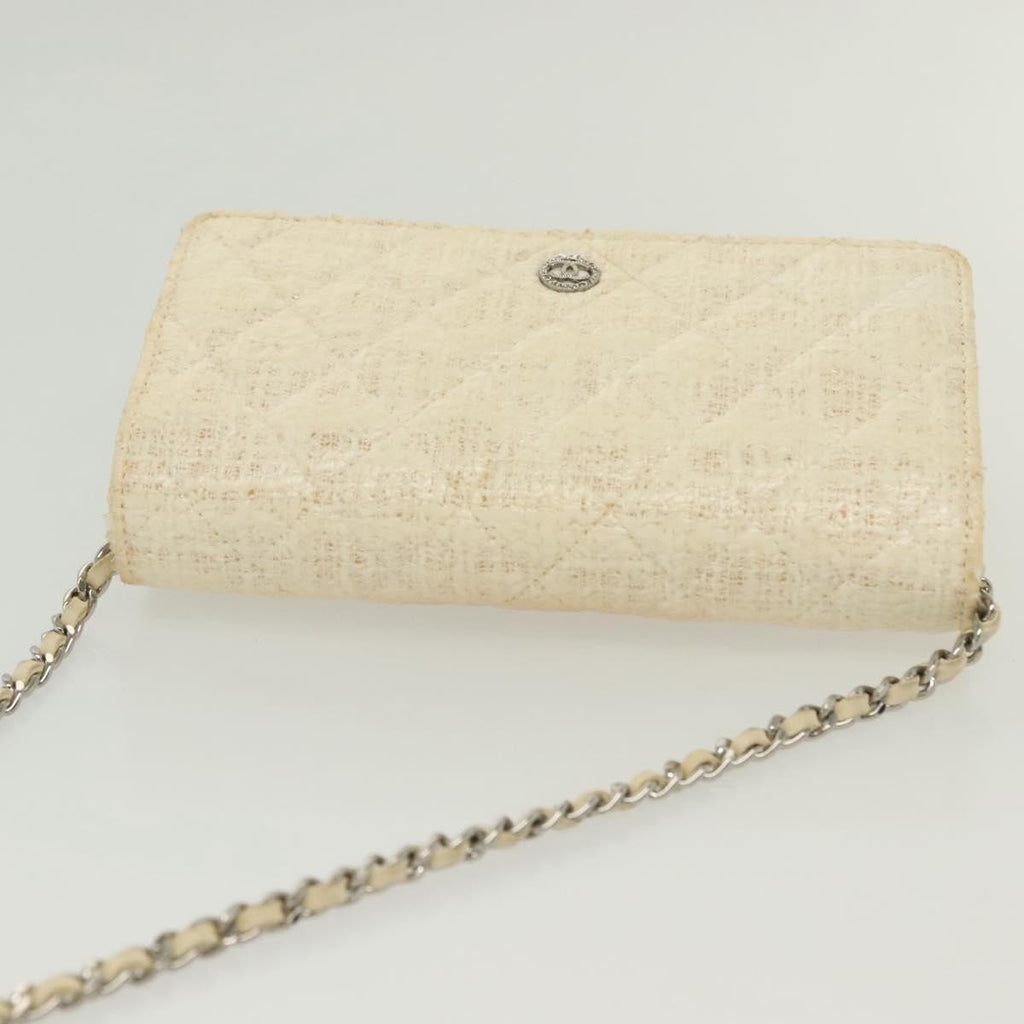 Chanel Wallet On Chain Tweed White Tweed Shoulder Bag Bag