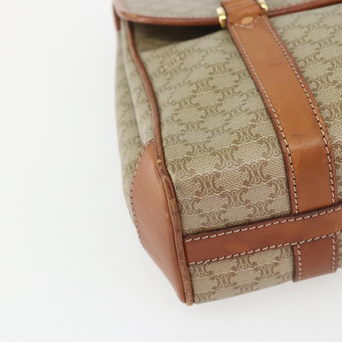 Celine Vintage Macadam Handbag Canvas And Leather Beige Canvas Handbag