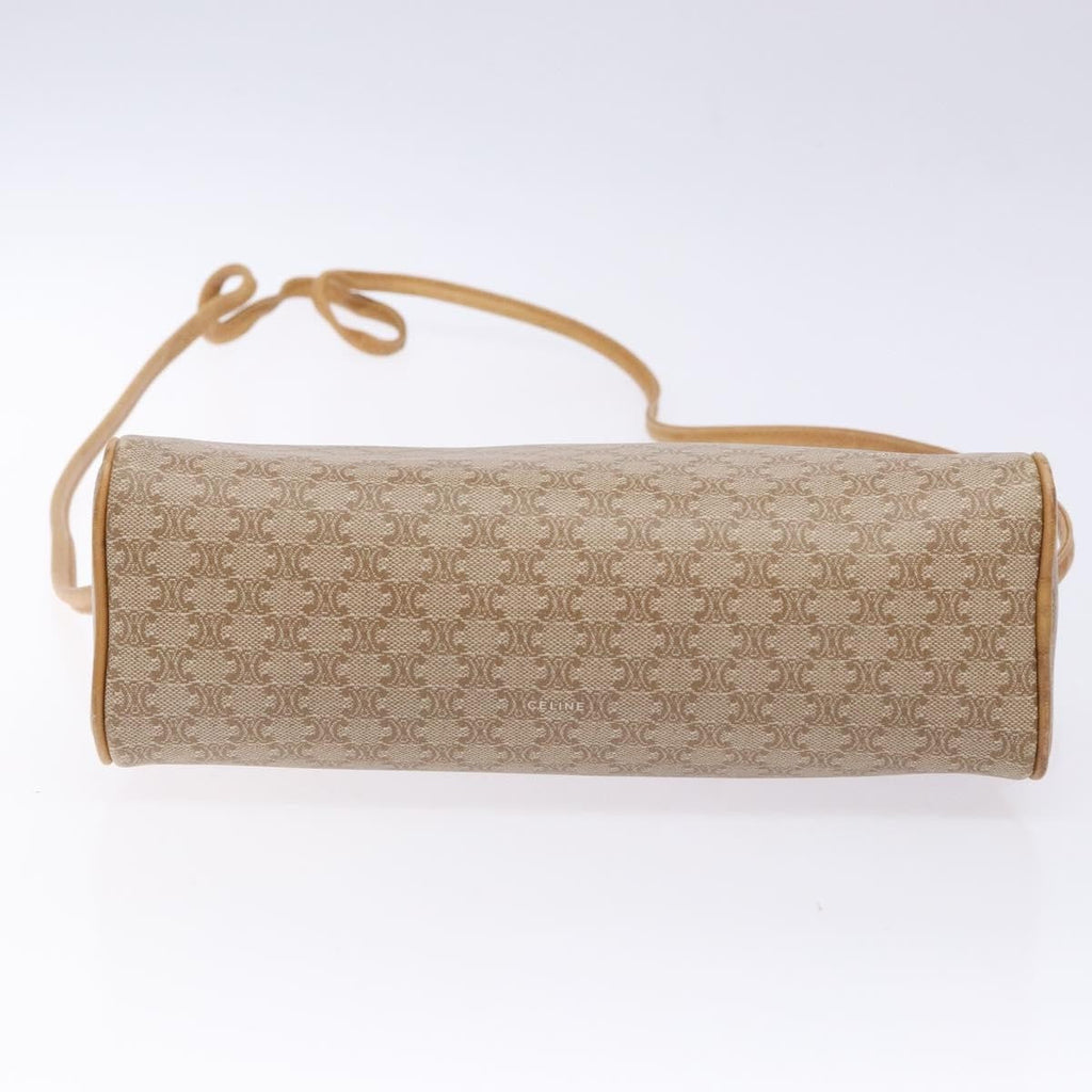 Celine Vintage Macadam Shoulder Bag Canvas And Leather Beige Canvas Shoulder Bag Bag