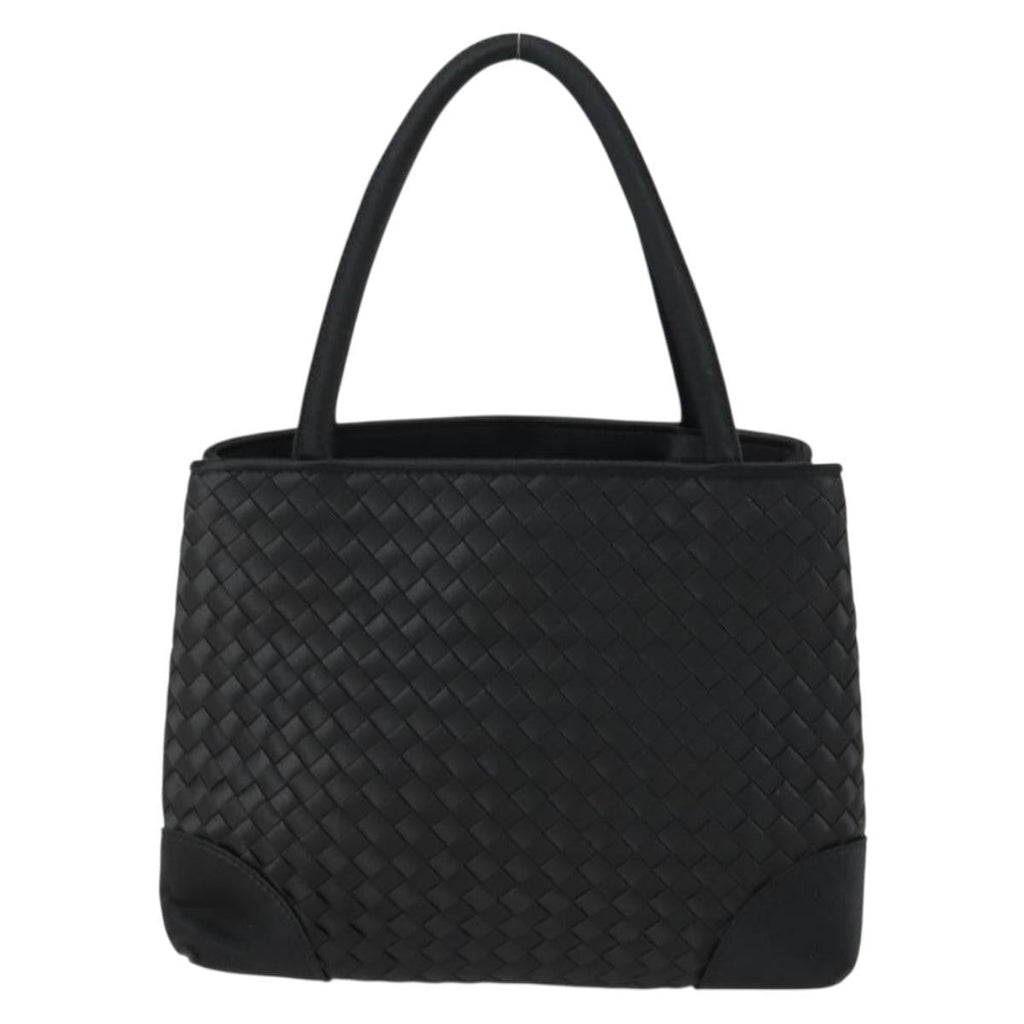 Bottega Veneta Intrecciato Handbag Satin Black Satin Handbag