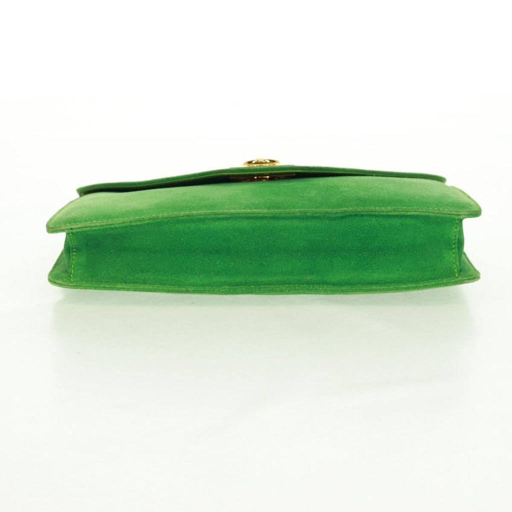 Celine Vintage Shoulder Bag Suede Green Suede Shoulder Bag Bag