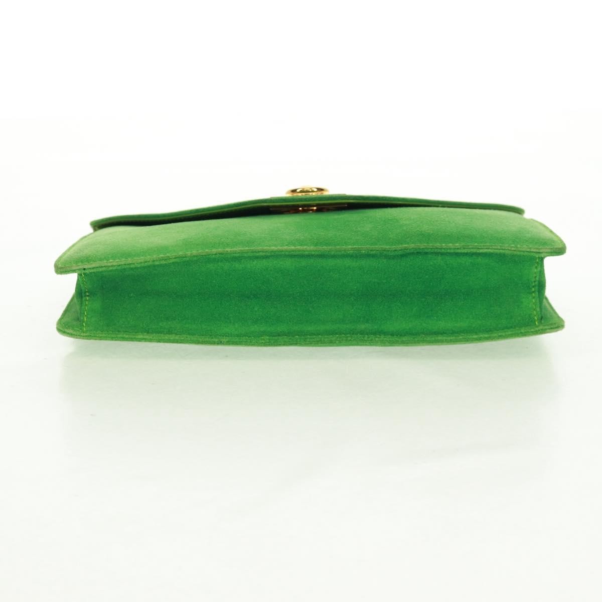 Celine Vintage Shoulder Bag Suede Green Suede Shoulder Bag Bag