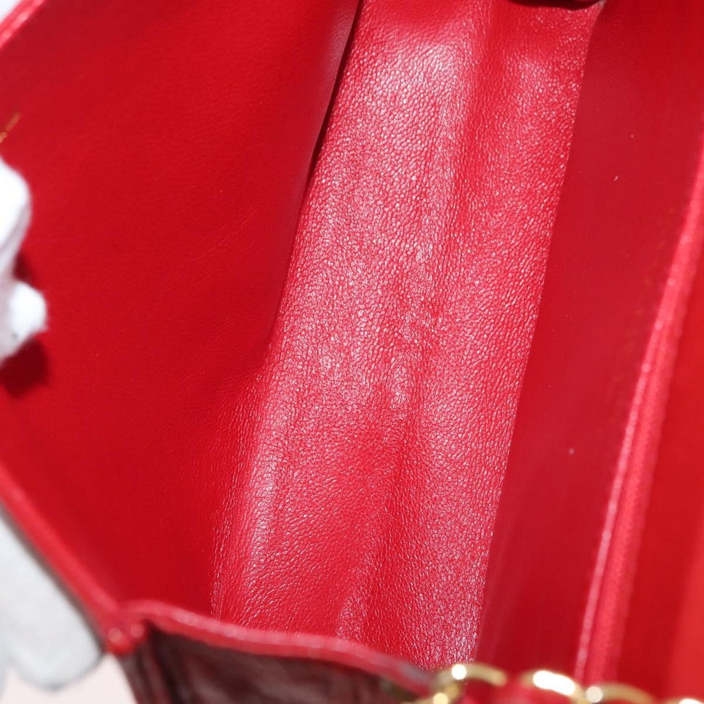 Chanel Vintage Cc Chain Full Flap Bag Quilted Leather Red Leather Shoulder Bag Bag