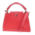 Louis Vuitton Capucines Bag Leather Red Leather Handbag