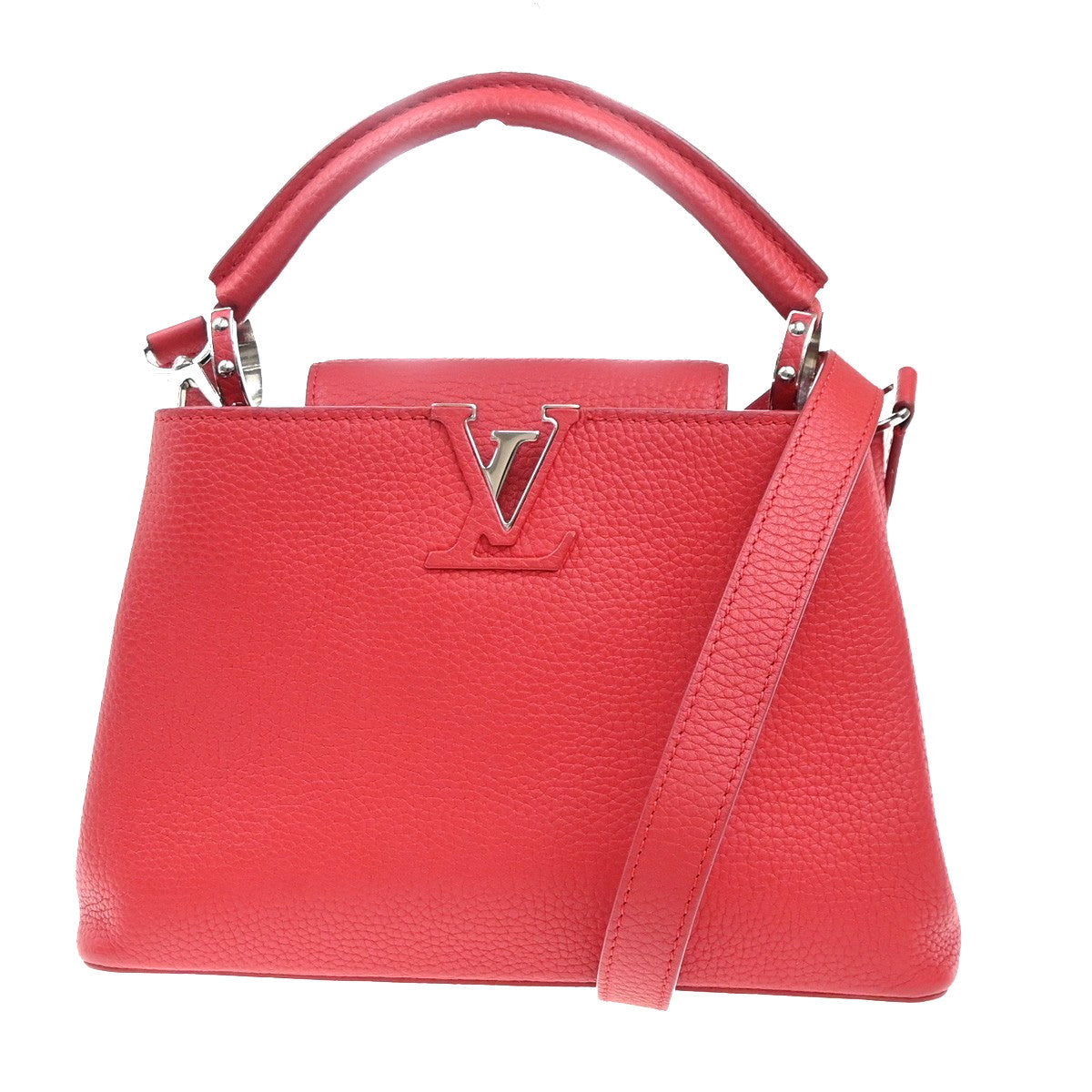 Louis Vuitton Capucines Bag Leather Red Leather Handbag