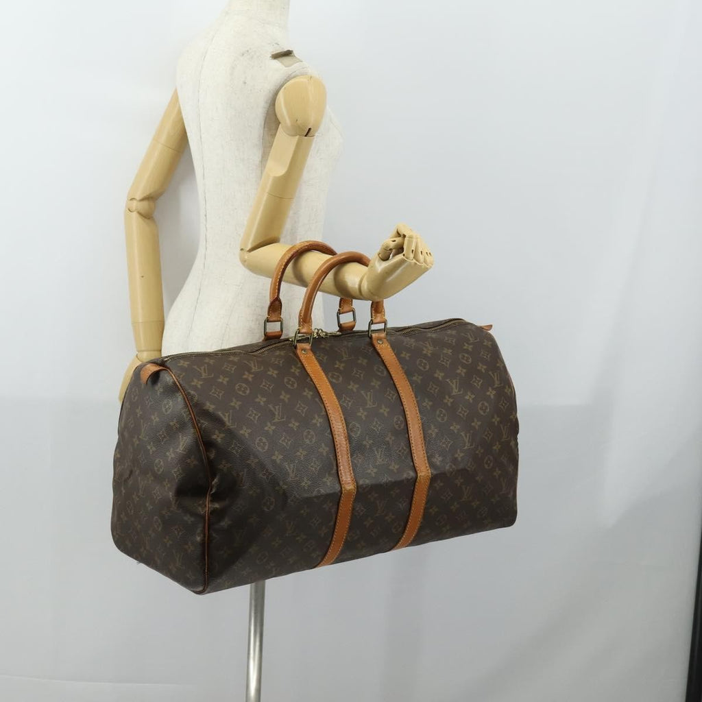 Louis Vuitton Keepall Bag Monogram Canvas Brown Canvas Travel Bag