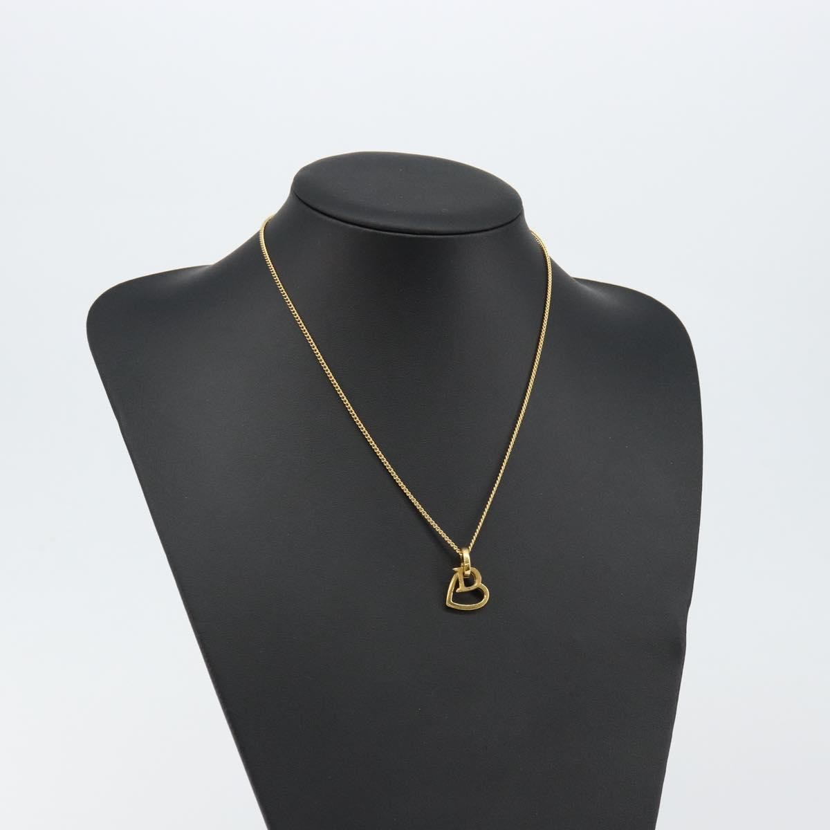 Christian Dior Cd Heart Necklace Metal Gold Metal Jewelry (Pre-Owned)