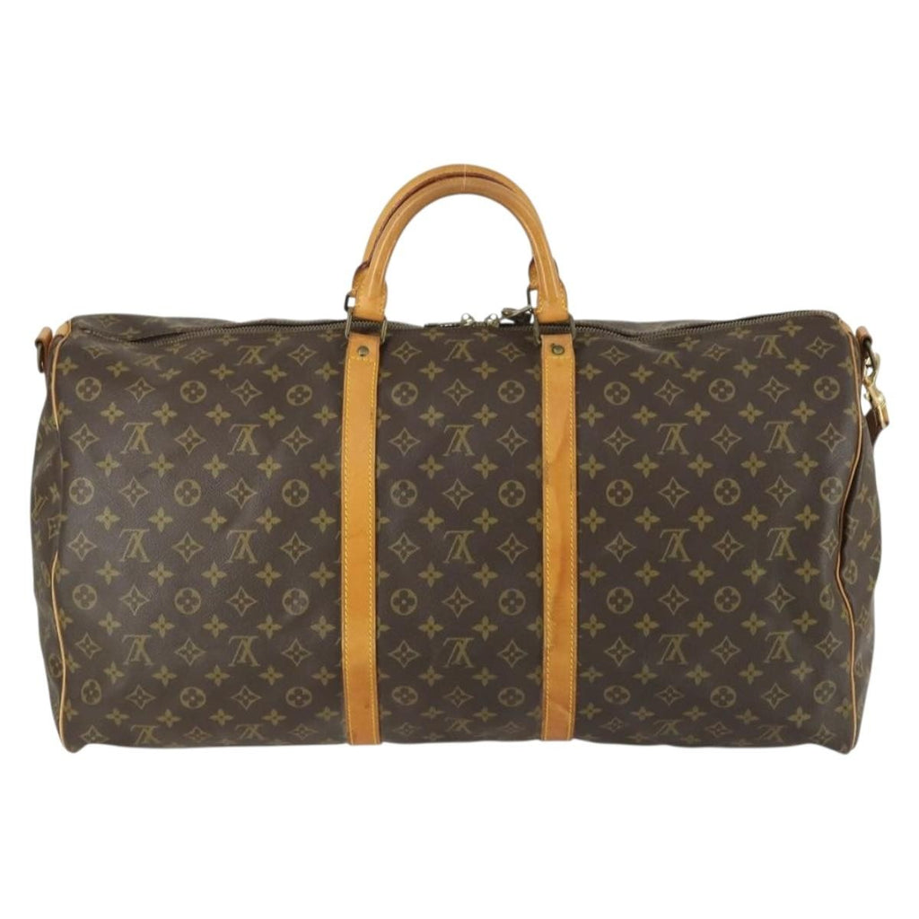 Louis Vuitton Keepall Bandouliere Bag Monogram Canvas Brown Canvas Travel Bag