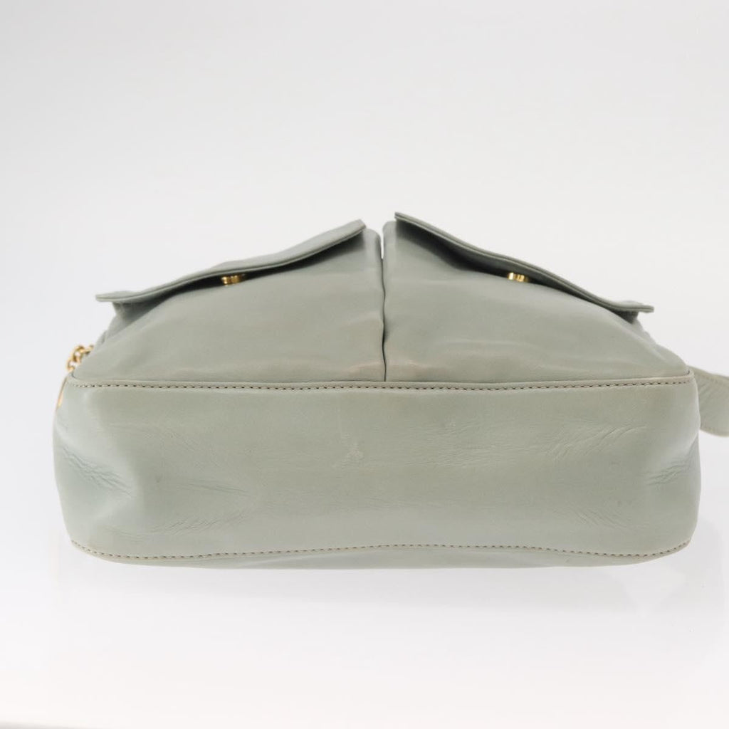 Celine Circle Logo Leather Green Leather Shoulder Bag Bag