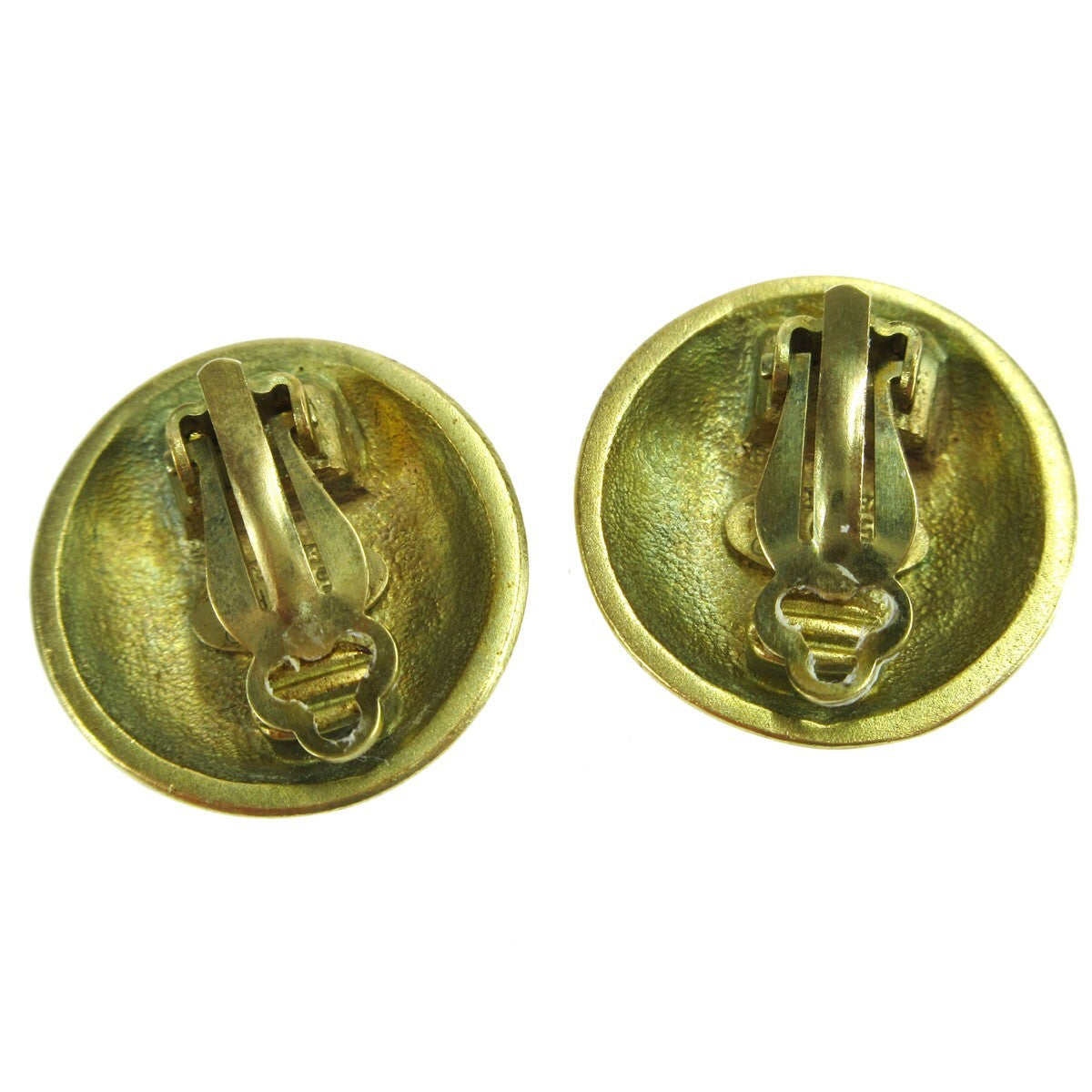 Chanel Cc Button Clip-On Earrings Metal Gold Gold_Plated Earrings Jewelry
