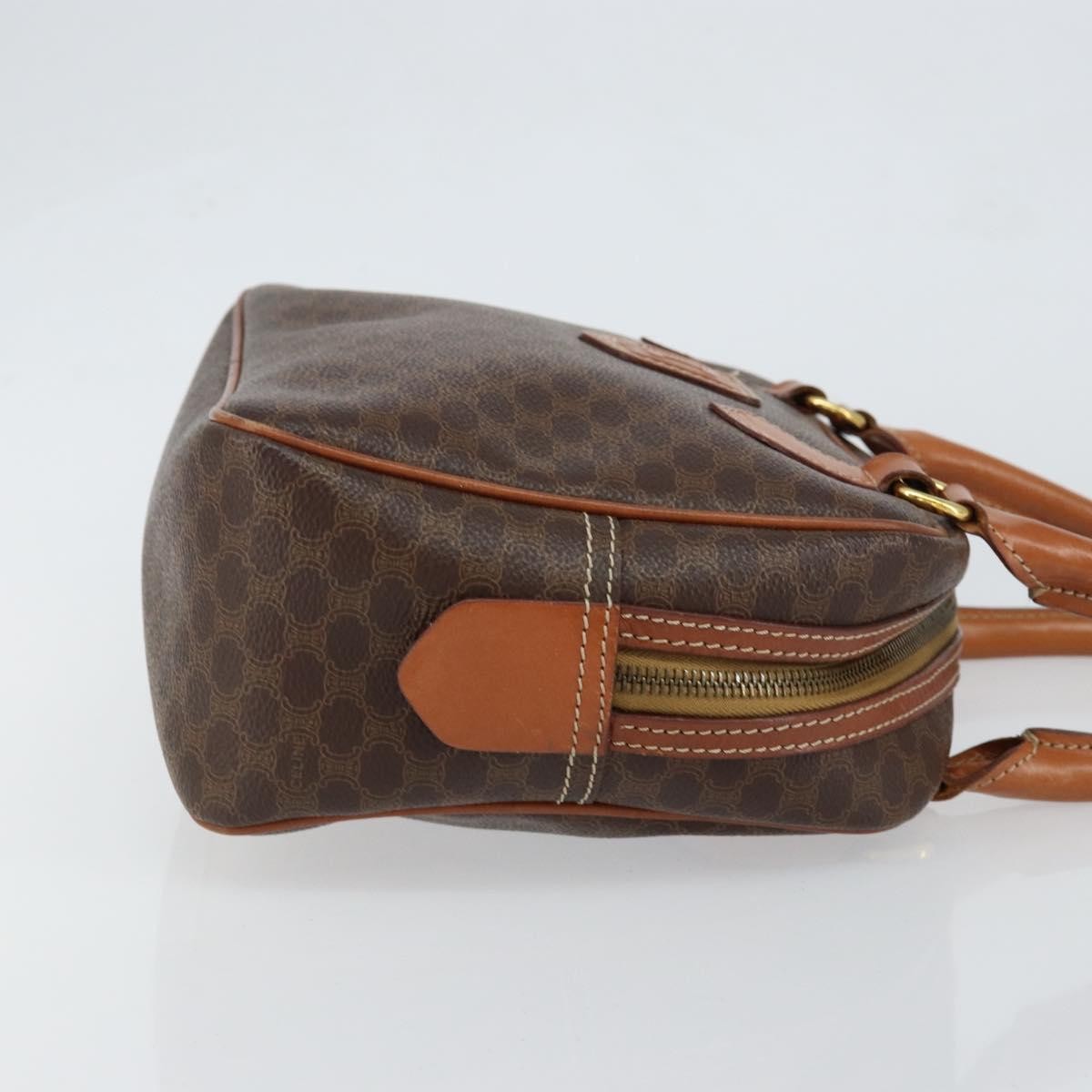 Celine Macadam Handbag Macadam With Leather Brown Canvas Handbag
