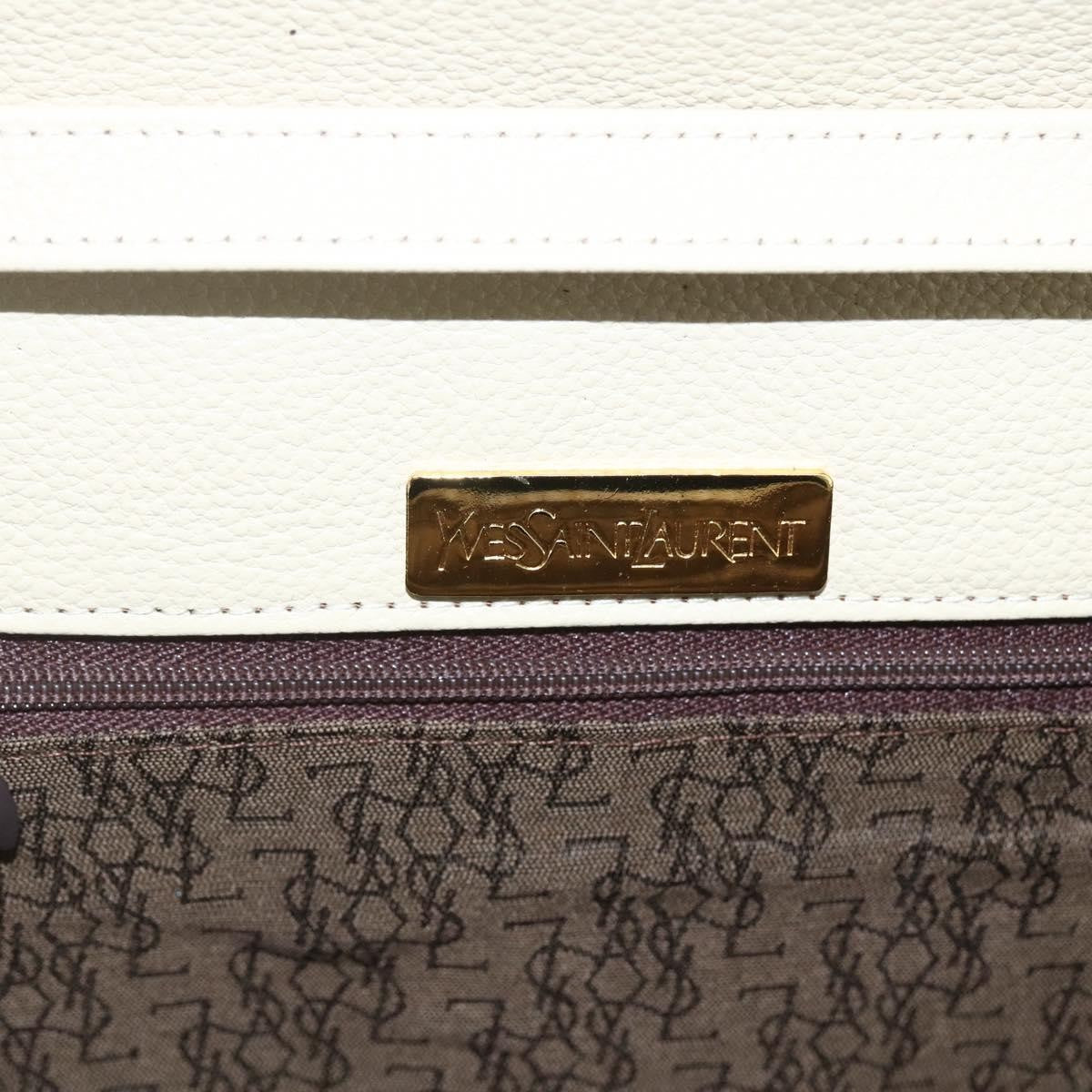 Saint Laurent Vintage Shoulder Bag Leather Ecru Leather Shoulder Bag Bag (Pre-Owned)