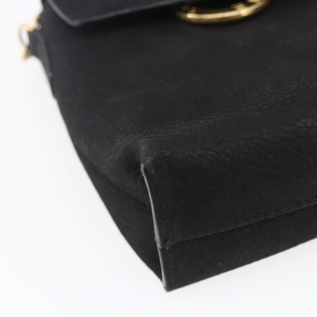 Celine Circle Logo Shoulder Bag Leather Black Leather Shoulder Bag Bag