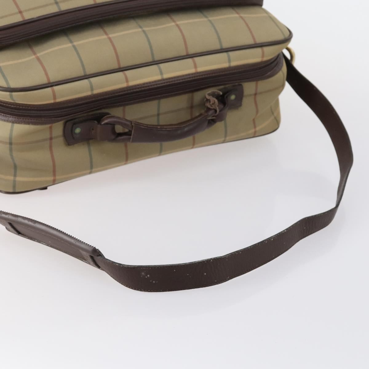 Burberry Nova Check Boston Bag Canvas Beige Canvas Travel Bag