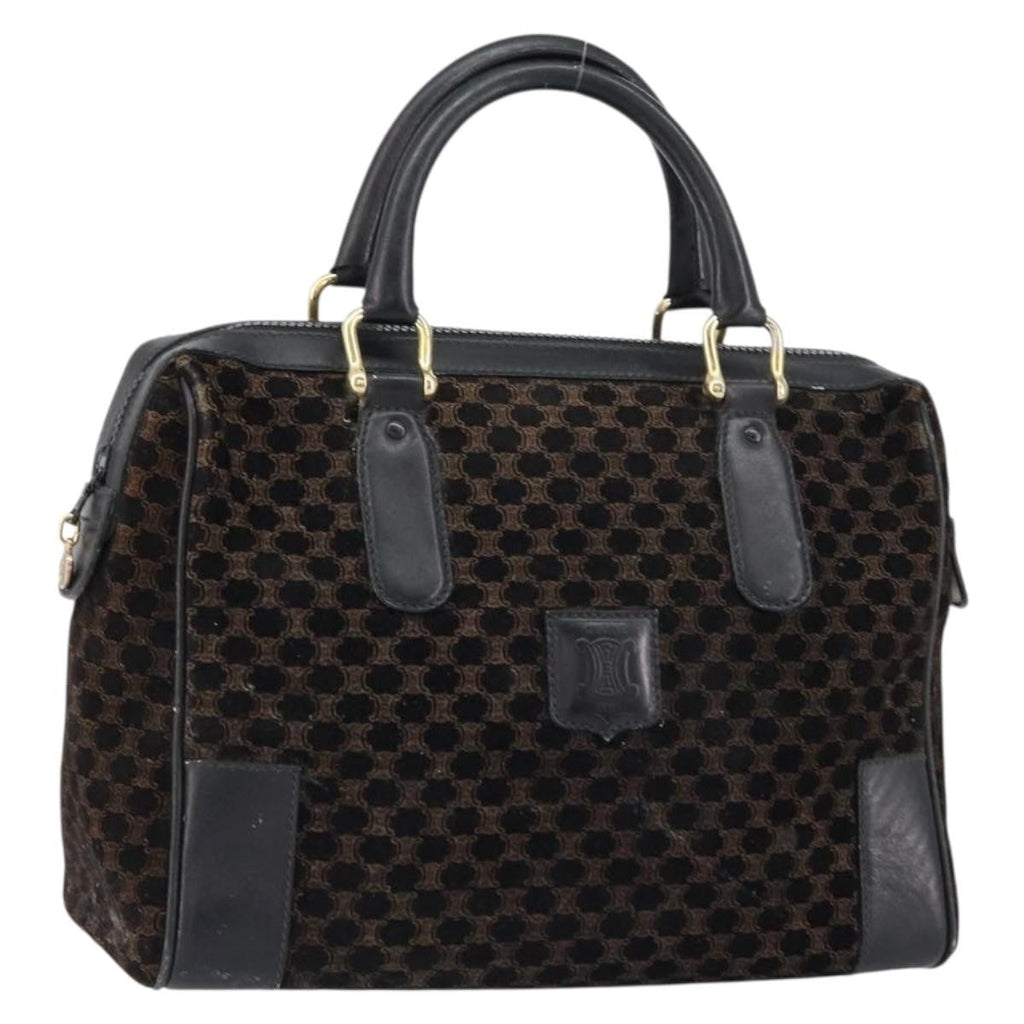 Celine Vintage Macadam Handbag C Macadam Suede Black Suede Handbag