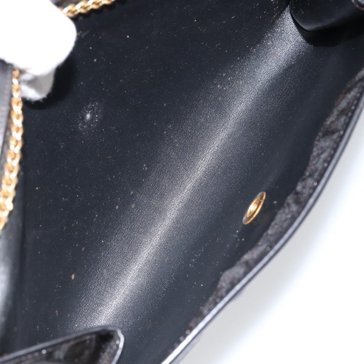 Christian Dior Vintage Cd Chain Flap Shoulder Bag Diorissimo Canvas Black Nylon Shoulder Bag Bag (Pre-Owned)