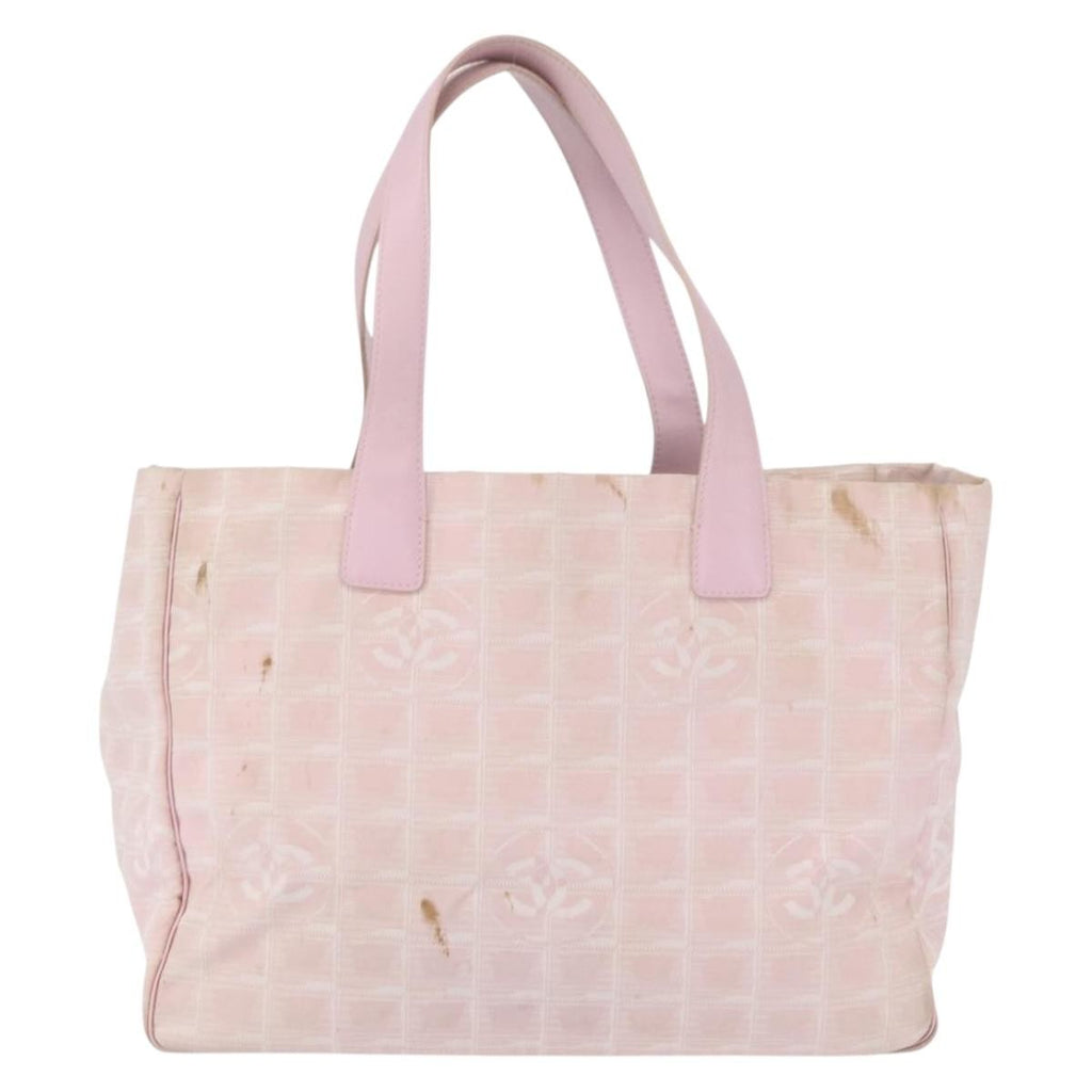 Chanel Travel Line Tote Nylon Pink Nylon Tote Bag Bag