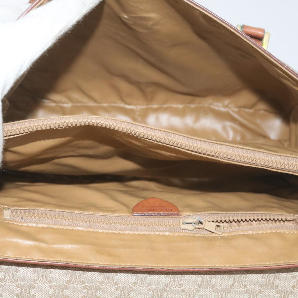 Celine Vintage Macadam Handbag Canvas And Leather Beige Canvas Handbag
