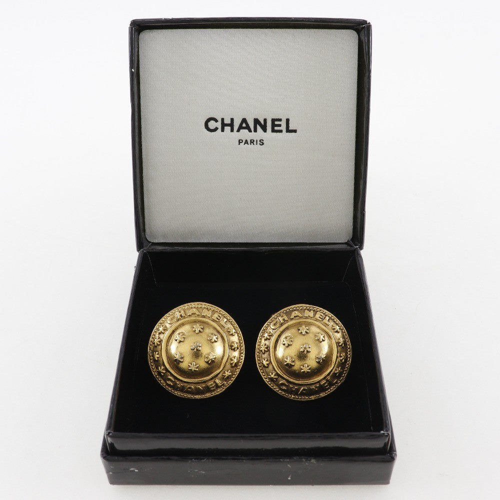 Chanel Vintage Logo Round Cufflinks Plated Gold Gold Gold_Plated Cufflinks Jewelry
