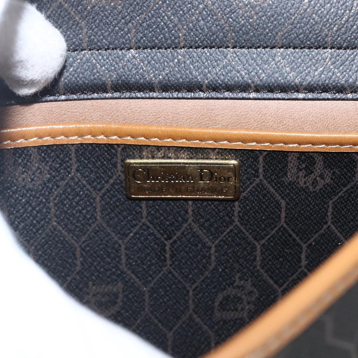 Christian Dior Vintage Honeycomb Shoulder Bag Canvas And Leather Black Pvc Shoulder Bag Bag (Pre-Owned)