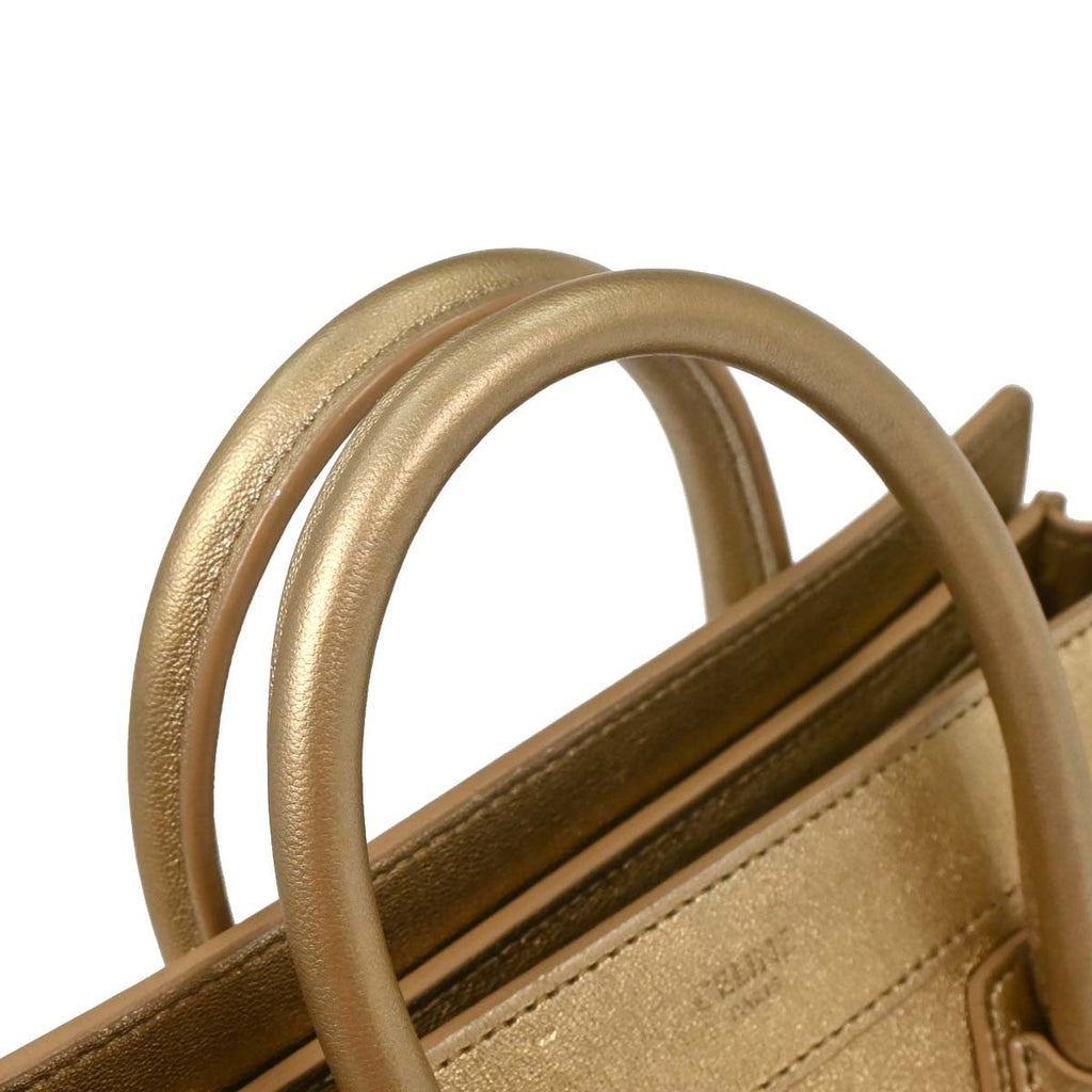 Celine Luggage Bag Smooth Leather Gold Leather Tote Bag Bag