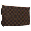 Louis Vuitton Neverfull Pochette Damier Brown Canvas Bag