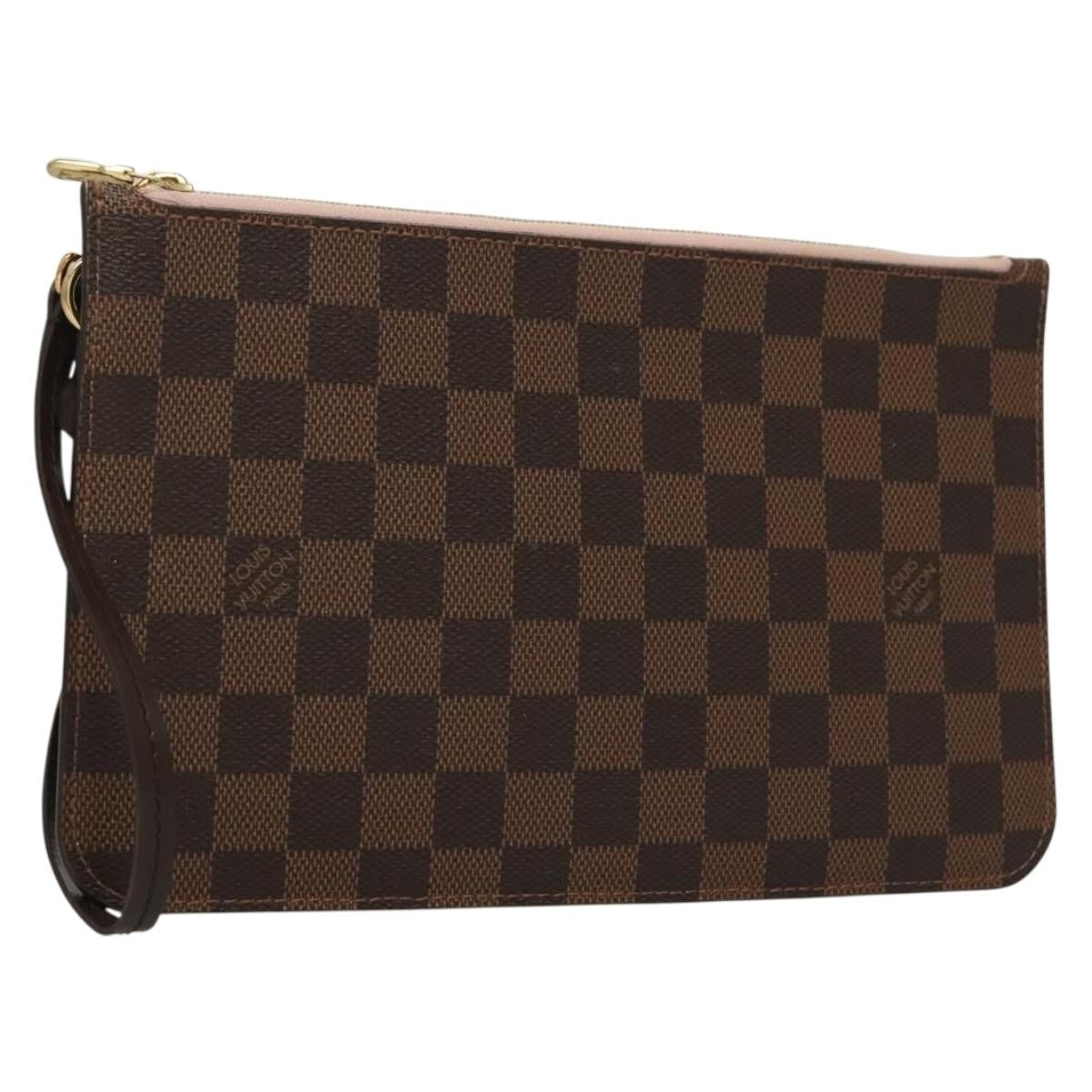 Louis Vuitton Neverfull Pochette Damier Brown Canvas Bag