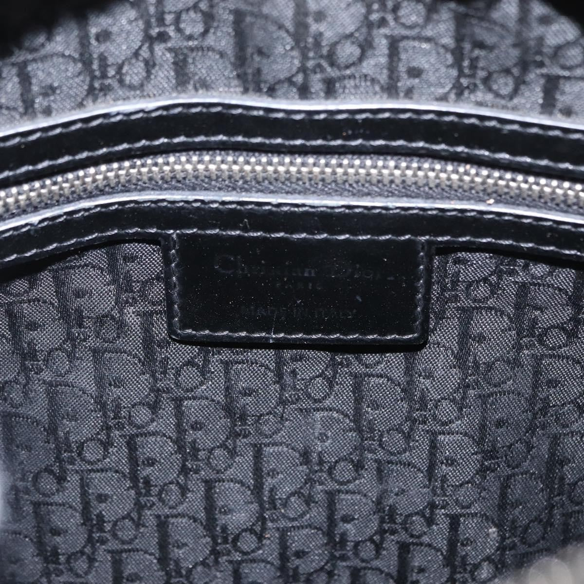 Christian Dior Lady Dior Bag Cannage Quilt Patent Black Patent_Leather Handbag (Pre-Owned)